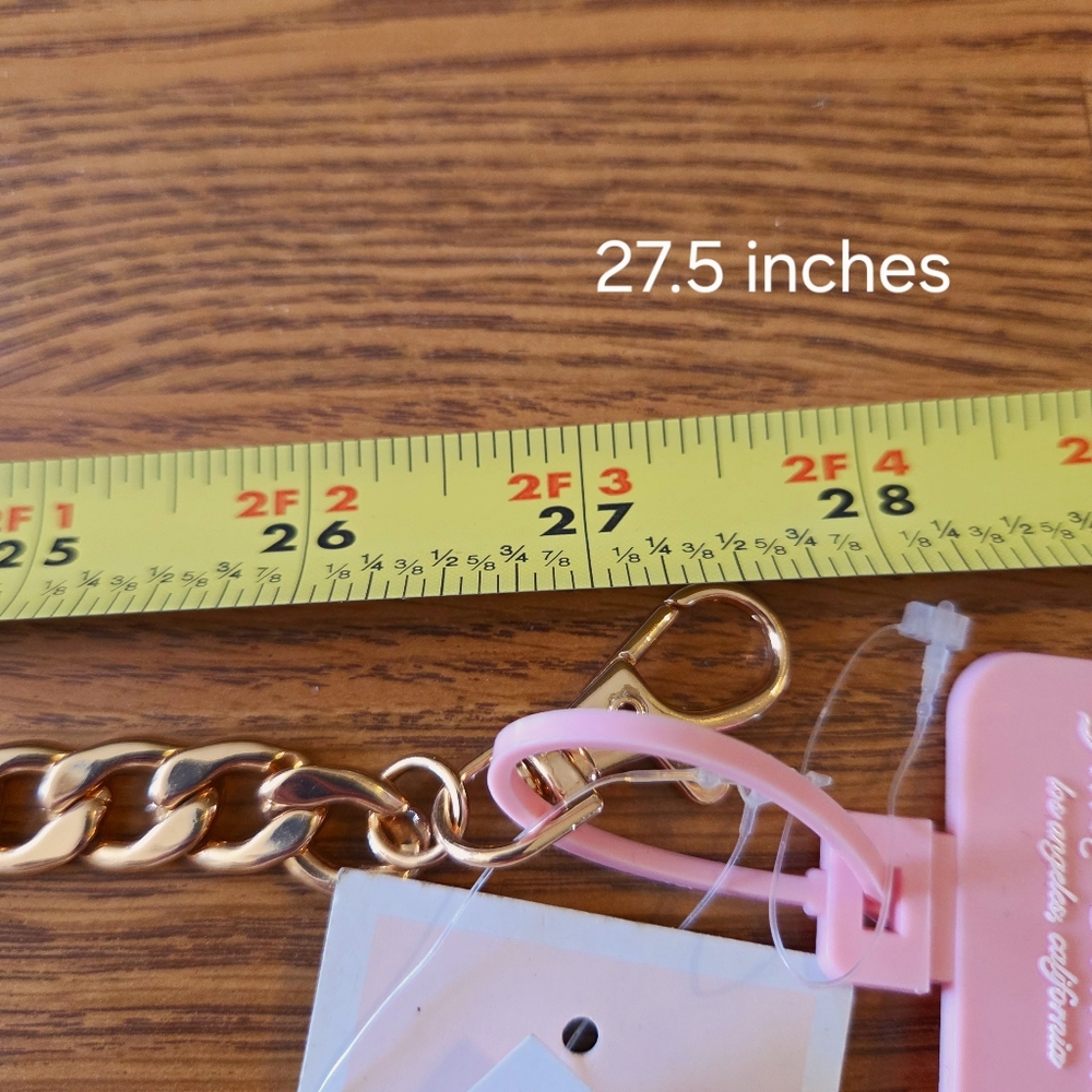JUICY COUTURE Gold Chunky Link And Crystal Charm Belt BOLD ACCESSORIES! - Picture 11 of 13